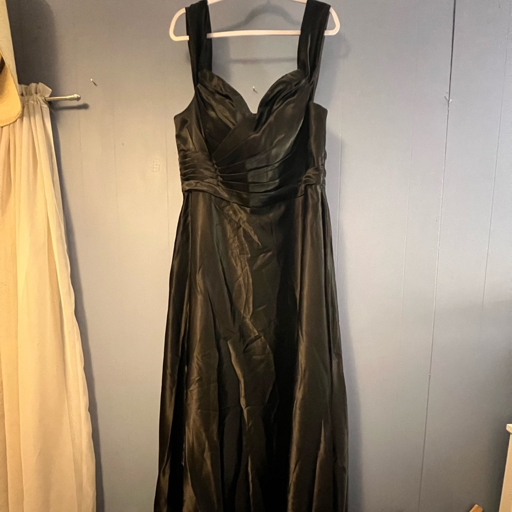Black satin full length gown